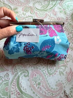 Vintage Paperchase Floral Kisslock Fabric Clutch Bag Or Cosmetic Bag Y2K NWOT